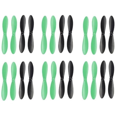 HobbyFlip Propellers Blades Black Green Set of 4 Props H107-A36 Compatible with Attop YD-716 6 Pack
