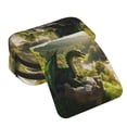 thumbnail image 4 of Sikiie Deep Forest Stone Green Dragon Print Flip Double-layer Pencil Case, All-purpose Stationery Bag for Study and Office, Zipper Design, Unisex, 4 of 7