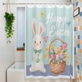 thumbnail image 3 of Happy Easter Small Stall Shower Curtain, Waterproof Shower Curtains for Bathroom, Cute Bunny Colorful Eggs Spring Flowers Blue Purple Washable Fabric Bath Curtain for Bathtub with Hooks 36x78 Inches, 3 of 9
