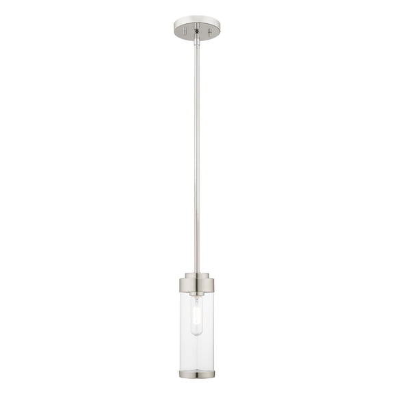 40470-05 Livex Lighting Hillcrest - 1 Light Mini Pendant in Coastal Style - 5.13 Inches wide by 19 Inches high-Polished Chrome Finish    -Traditional
