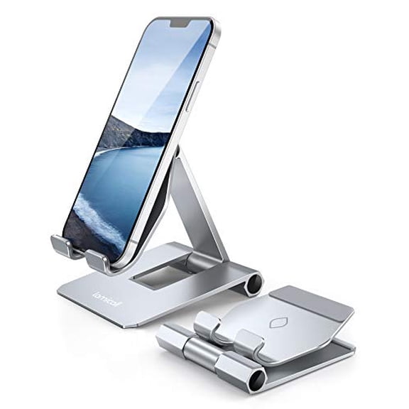 Open Box LAMICALL ALUMINUM METAL ADJUSTABLE CELL PHONE STAND DESK - SILVER