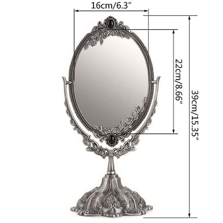 metal dressing mirror LOVMOR Wall Mirror 43x24 Inch Vintage Ornate Arched Floor Mirror Metal Framed Mirror Dressing Mirror for Entryway Living Room Bedroom Antique Bronze