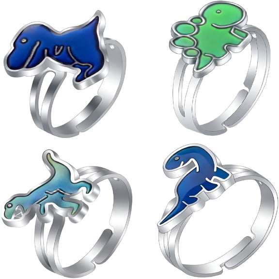 DESIGNICE Lovely Dinosaur Face Color Change Ring Mood Emotion Temperature Adjustable Index Ring