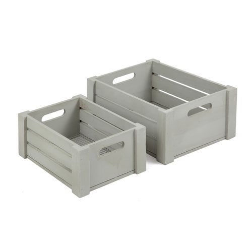 Grey Wire Crate, 2 Piece