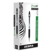 Z-Grip Max Ballpoint Pen, Retractable, Medium 1 Mm, Black Ink, Silver Barrel, Dozen