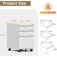 thumbnail image 6 of 3 Drawer Mobile File Cabinet with Lock, Metal File Cabinets with Wheels,Small Rolling File Cabinets for Home Office, File Cabinet Ffit Hanging Letter/Legal/A4 File, 6 of 10