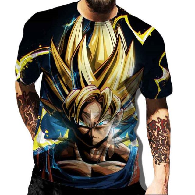 Camiseta con estampado 3d de Dragon Ball Son Goku para hombre, camiseta informal a la moda de verano, ropa para niño, camiseta para hombre TopM heqiyong CONDUJO