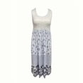 thumbnail image 2 of ZEHJUHAN Women's Plus Size Sleeveless Floral Print Midi Dress Vacation Boho Sundress with Stitching Design Sky Blue，4XL, 2 of 4