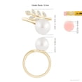 thumbnail image 5 of ANGARA South Sea Cultured Pearl Olive Leaf Wrap Ring in 14K Yellow Gold for Women | June Birthstone, Birthday, Anniversary, Jewelry Gift for Women | Pearl Ring, 5 of 8