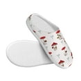 thumbnail image 3 of Daiia Different Mushrooms Print Women’s Fuzzy Slippers Memory Foam Lightweight House Shoes Cozy Loafer Flannel House Shoes-40/41, 3 of 7