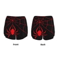 thumbnail image 3 of Fuzoiu Red Spider Print Women's Athletic Shorts, Double-Layer Running Shorts with Pocket,Women's Workout Shorts for Yoga, Gym, and Workouts-X-Large, 3 of 7
