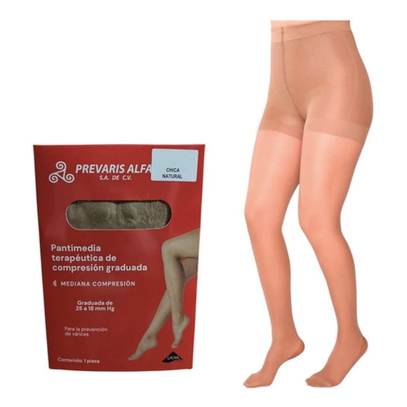Pantimedia Mediana Compresión 15-20 Mmhg Natural Prevaris Mediana