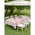 thumbnail image 3 of Pink Easter Outdoor Tablecloth - 60x84 Inch Rectangle Dining Table Cover, Spring Easter Bunny Eggs Floral Buffalo Plaid Waterproof Outdoor Table Cloth with Umbrella Hole & Zipper for Picnic/Patio, 3 of 7