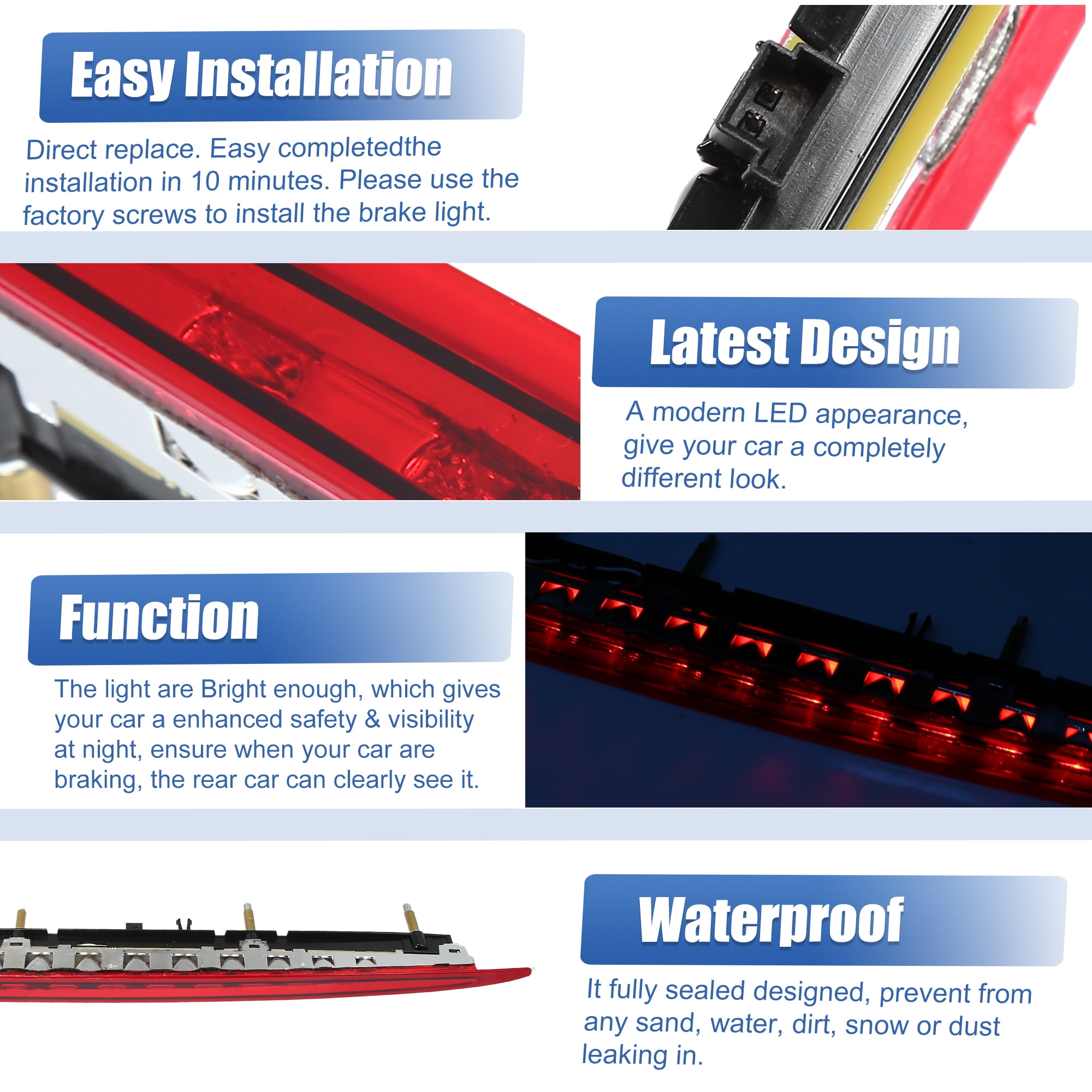 Unique Bargains High Mount Brake Light for BMW 650i Base 4.8L V8 Gas 2006-2007