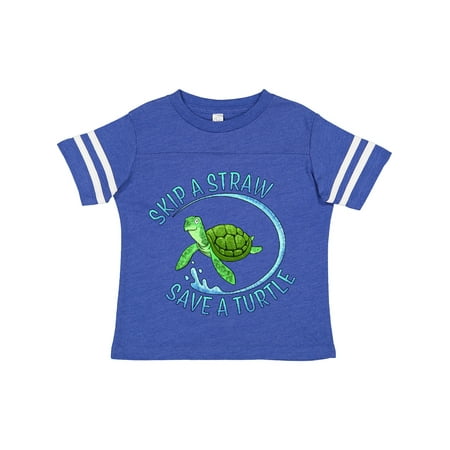 

Inktastic Skip a Straw Save a Turtle with Cute Green Sea Turtle Gift Toddler Boy or Toddler Girl T-Shirt