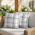 thumbnail image 3 of Pillow Covers 18x18 Set of 2, Black White Check Square Throw Pillow Covers for Couch/Sofa/Living Room, Farmhouse Line Buffalo Plaid Decorative Soft Pillowcases for Couch Throw Pillows, 3 of 9
