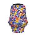 thumbnail image 2 of Haiem The Garden Tricolor Pansy Flower Baby Nursing Cover & Nursing Poncho - Multi Use Cover for Baby Car Seat Canopy, Stroller Cover, 360°Full Privacy Breastfeeding Coverage, 2 of 9