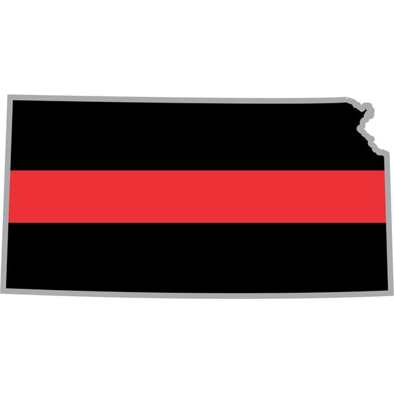 3.8 Inch Thin Red Line Kansas Firefighter Decal