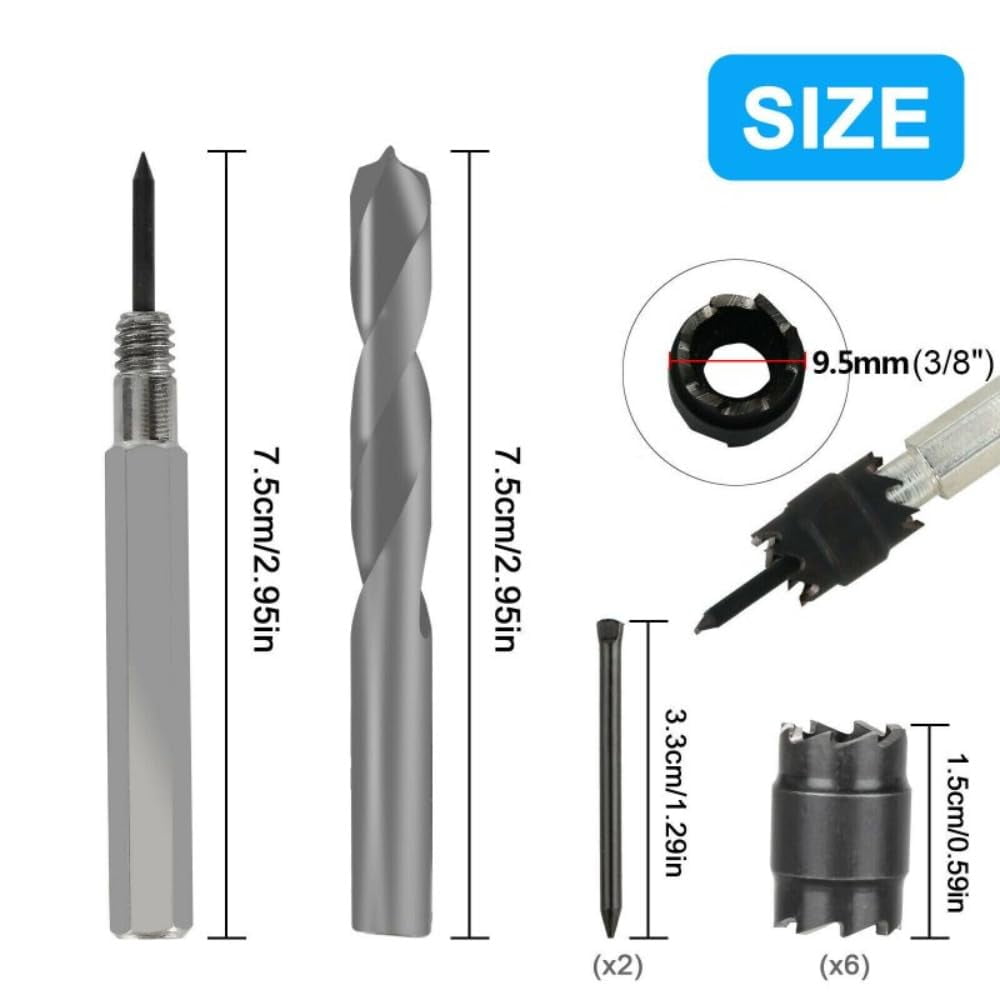 10pcs 3/8" Spot Weld Drill Bits High Efficiency Double-sided Blades Spot Welder Cutter Set For Power Drill Spot Welding