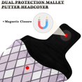 thumbnail image 3 of Haosy Violet Block Golf Mallet Putter Cover Strong Magnetic Leather Golf Club Headcover Closure, 3 of 7