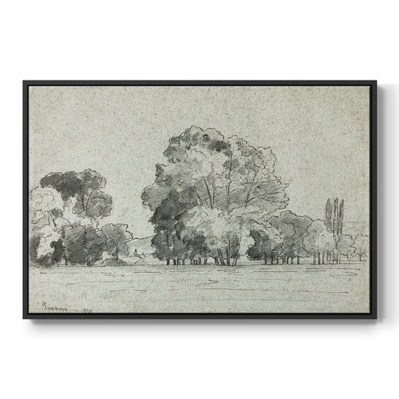 Vintage Landscape-MXIV By Wexford Home Framed in Black Wood Gallery Wrapped Canvas 17 in. x 25 in.