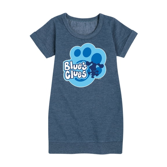 Blue Clues & You! - Blue Clues Paw Logo - Toddler And Youth Girls Fleece Dress