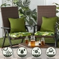 thumbnail image 4 of Greendale Home Fashions 18 x 18 in. Palm Leaves White Square Outdoor Chair Pad (Set of 2), 4 of 6