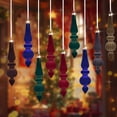 thumbnail image 5 of 6 Pcs Velvet Christmas Ornaments Ball, Flocked Christmas Tree Taper Shaped Ball Ornaments, Christmas Shatterproof Plastic Decorative Hanging Ornaments for Xmas Tree, 5 of 9