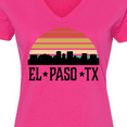 thumbnail image 4 of Inktastic El Paso Texas Skyline Retro Women's V-Neck T-Shirt, 4 of 5