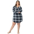 thumbnail image 2 of Fruit of the Loom Women's Beyond Soft Long Sleeve Button Down Flannel Sleepshirt, Sizes S-4X, 2 of 9
