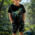 thumbnail image 2 of Icvfdpl Ensemble de Pyjama pour Garçons Enfants, T-Shirt à Imprimé Dinosaure et Shorts, Tenue Décontractée Sport, Respirant, Ensemble de Pjs pour Garçon, 7-8 Ans, 2 of 9