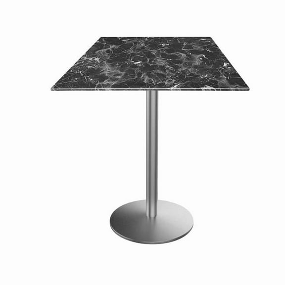 Holland Bar Stool OD214-2242SSODS36SQBM 42 in. Indoor & Outdoor All-Season Table with 36 x 36 in. Square Top - Black Marble