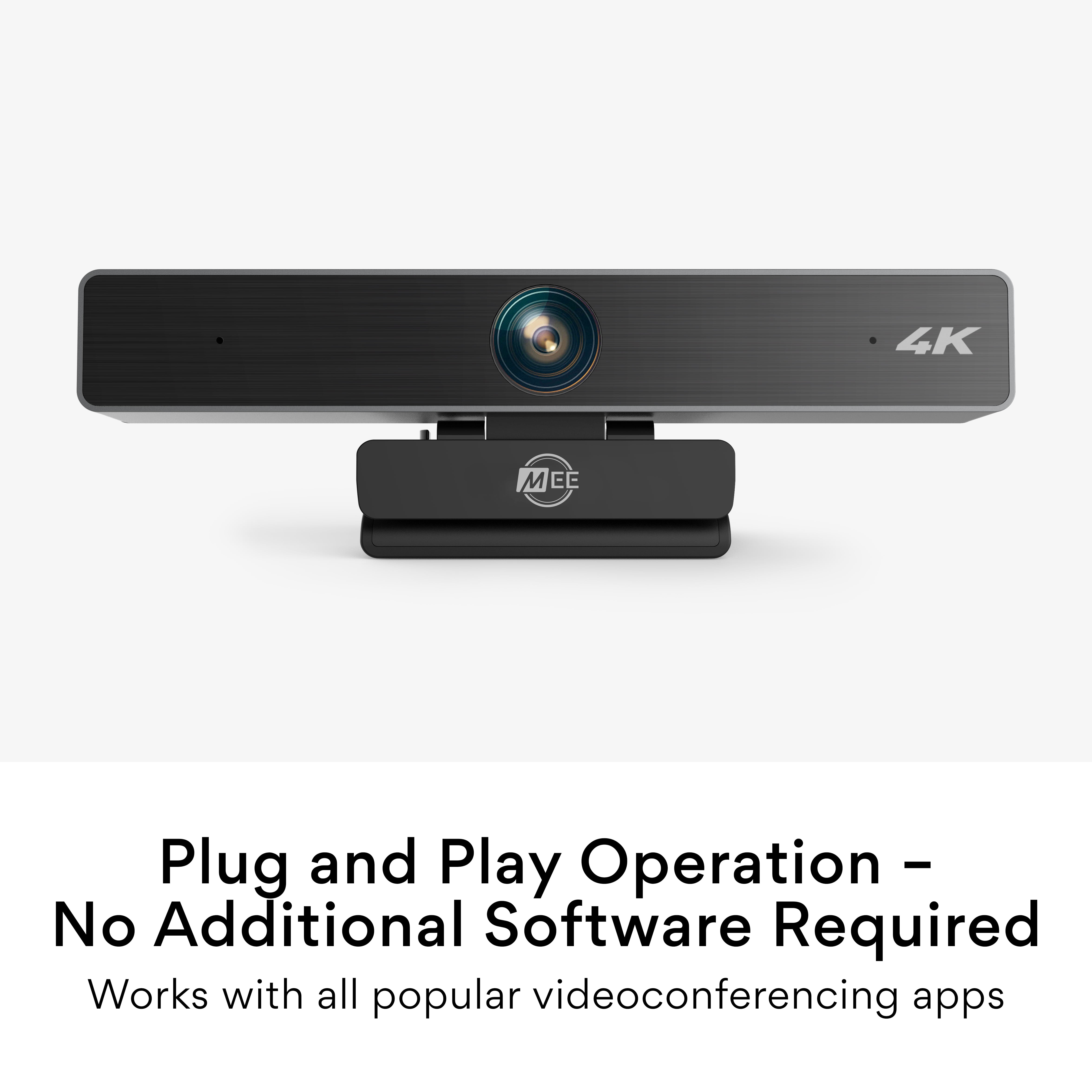 MEE audio 4K Ultra HD Professional Webcam with Wide Angle Lens, 4x Digital Zoom, and Dual Active Noise Cancelling Microphones for Conference Use