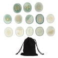 thumbnail image 1 of 13PCS Symbol Rune Stones with Cloth Bag Engraving Rune Stone for Divination Yoga Meditation Green, 1 of 15