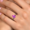 thumbnail image 4 of Gem Stone King 10K White Gold Pink Created Sapphire Engagement Ring for Women | 2.41 Cttw | Pear Shape 10X7MM | Gemstone September Birthstone | Size 9, 4 of 6