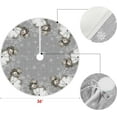 thumbnail image 6 of Let It Snow Snowflake Snowman Christmas Tree Skirt , Winter Holiday Tree Mat Decoration, 6 of 7