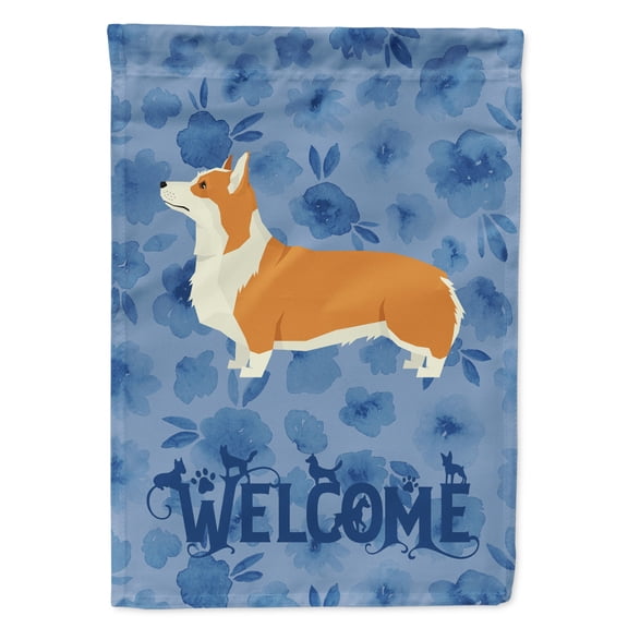 Carolines Treasures CK6258GF Pembroke Corgi Welcome Flag Garden Size Small multicolor
