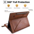 thumbnail image 6 of TECH CIRCLE Case for Galaxy Tab S10 Plus/S9 Plus/S8 Plus/S7 FE/S7+12.4",PU Leather Fold Business Stand Protective Cover Pen Holder Card Slots Shoulder Hand Strap Handbag Wallet Case,Coffee, 6 of 6