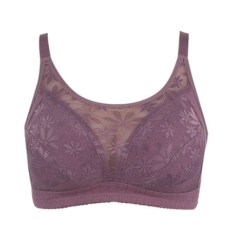 

CLZOUD Plus Size Comfort Bra Women s Solid Color Comfortable Breathable Cup Bra Anti Light Tube Top Women s Ultra Thin Underwear with Adjustable Shoulder Straps Without Steel Ring Grey 42/95