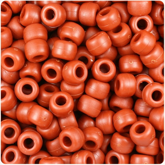 BeadTin Rust Matte 9mm Barrel Pony Beads (500pc)