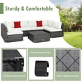 thumbnail image 7 of GVN Outdoor Furniture Sets, Outdoor Conversation Set,7 Pieces Patio Rattan Furniture Set Sectional Sofa Garden Cushion-White, 7 of 7