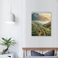 thumbnail image 4 of Acheng Sunrise Framed Canvas Wall Art Vertical Great Smoky Mountains National Park Picture Green Glassland Flowers Prints Nature Landscape Artwork for Bathroom Living Room Home, 4 of 5