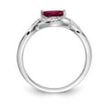 thumbnail image 2 of 14K White Gold Ring Band Gemstone Ruby Marquise Red Diamond Round, Size 6, 2 of 3