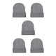 thumbnail image 2 of Qarigey Gorros Gorros Lana con vuelta Punto Uisex Sombreros Protección Elástico Accesorios casuales Esquí de invierno gris plateado claro Type2 NO2, 2 of 6
