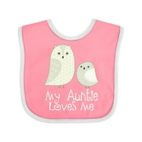 Inktastic My Auntie Loves Me Owl Boys or Girls Baby Bib
