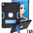 thumbnail image 2 of For iPad Pro 10.5 2017 A1701 A1709 Case, Dteck Shockproof [Full-Body] Hybrid 3-Layer Drop Protection Rugged Case Kickstand [HD Screen Protector] Cover , Black+Blue, 2 of 7