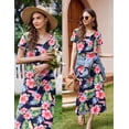 thumbnail image 4 of Vestido de maternidad y lactancia Ekouaer, verano, manga corta, verde, 4 of 5