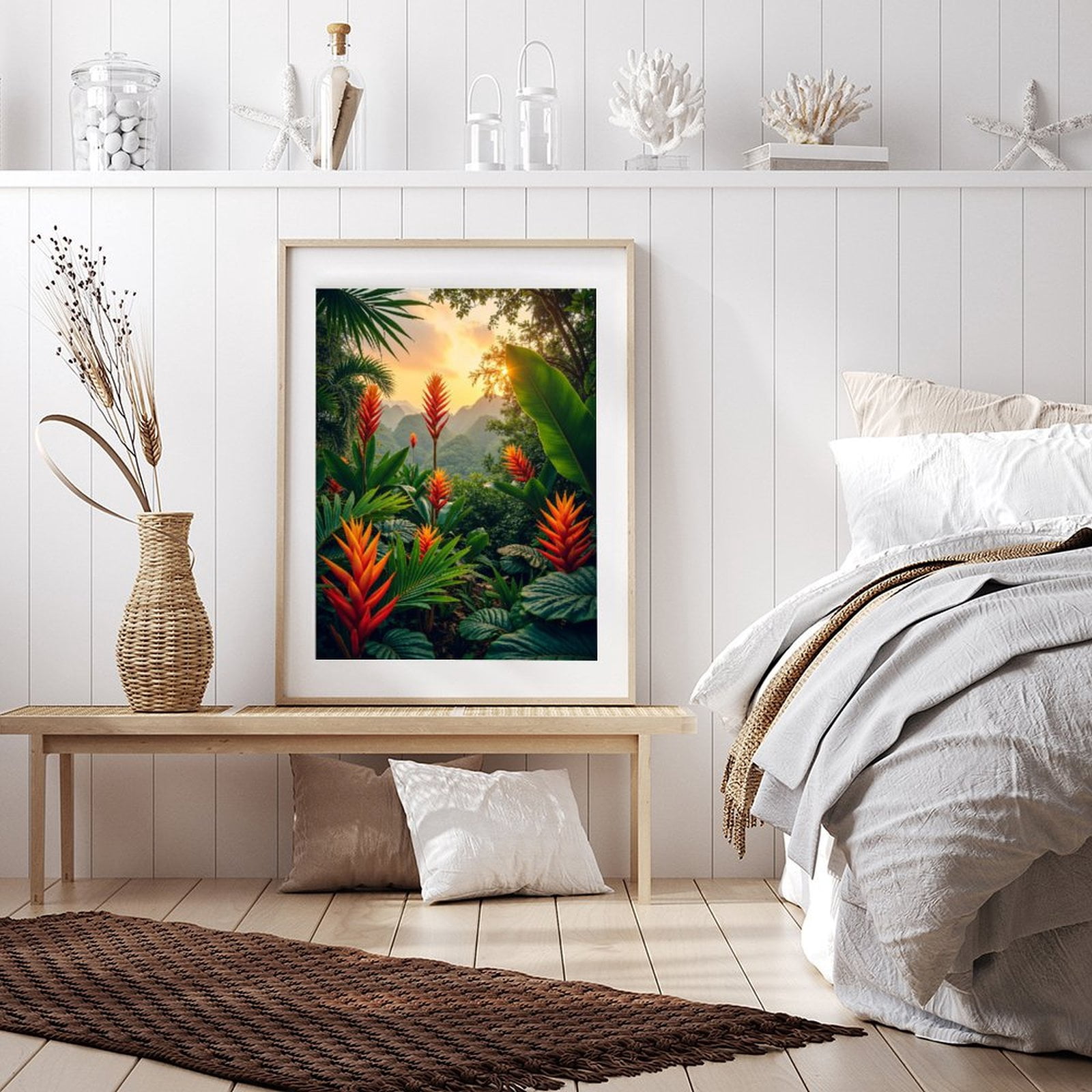 Diamond Art Kits for Adults - 5d Tropical Sunset Jungle Bloom Diamond Painting for Adults, Diamond Art for Adults Beginners, Diamond Painting Kits for Adults for Home Wall Decor