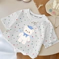 thumbnail image 4 of ITSAME Cotton T-Shirt for Girls Cartoon Print Crewneck Short Sleeve Summer Loose Casual Tops White Size 5-6, 4 of 6