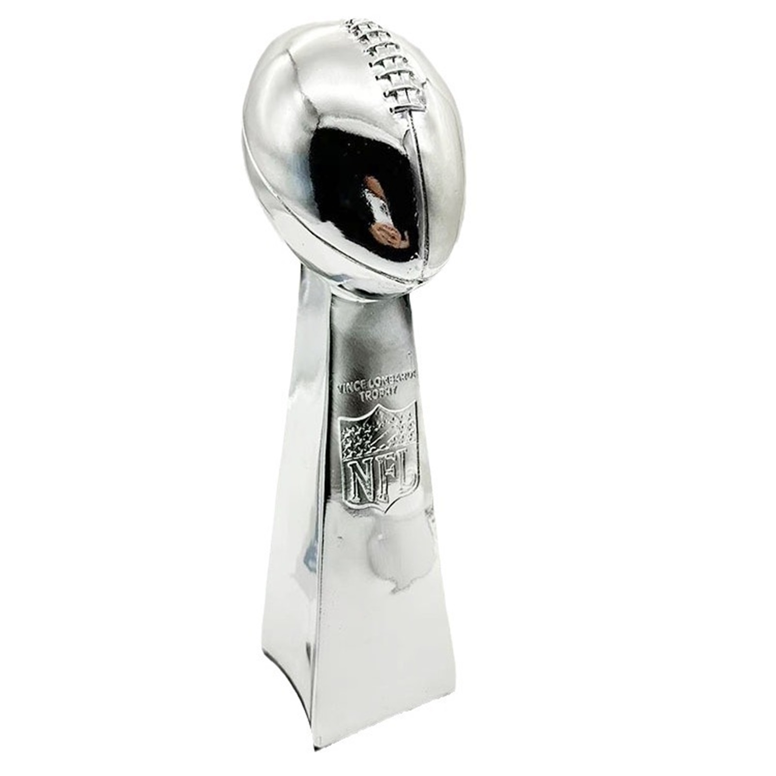 56cm Silver Football Chrome Resin Crafts Gifts for Sports Fan Trophy Shiny Sports Award Decoration for Champions,Silver,Super Football